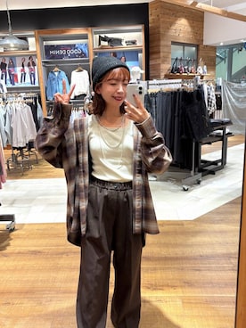 「アイテム（タンクトップ）」を使った、ありちゃんさん（レディース・149cm・30代）の秋コーディネート