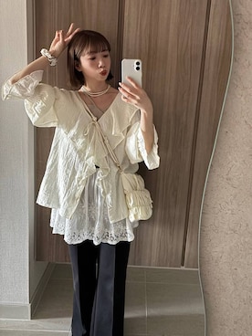 「GLOBAL WORK（グローバルワーク）のアイテム（トップス）」を使った、ありちゃんさん（レディース・149cm）の春コーディネート