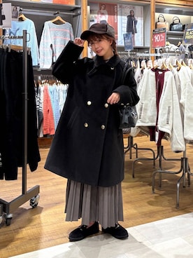 「アイテム（スカート、ベージュ系）」を使った、ありちゃんさん（レディース・149cm）の冬コーディネート