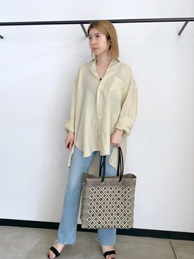 「フレアデニム」｜ERIさん（レディース・156cm）の春コーディネート