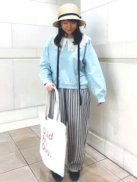 「襟付きトップス」｜「アイテム（その他シューズ）」を使った、Ayaさん（レディース・153cm）の冬コーディネート