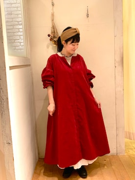 「メロートップス」｜「アイテム（ワンピース/ドレス）」を使った、Ayaさん（レディース・153cm）の秋コーディネート