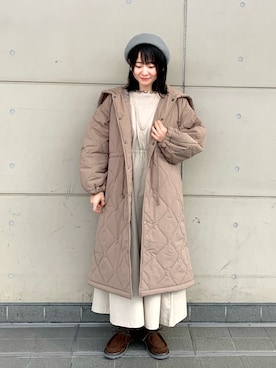 「重ね着ベストシーズン」｜「アイテム（ハンチング/ベレー帽）」を使った、Ayaさん（レディース・153cm）の秋コーディネート