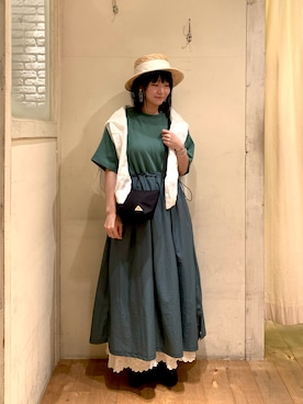 「アイテム（ワンピース/ドレス）」を使った、Ayaさん（レディース・154cm・30代）の春コーディネート