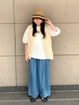 「インド綿」｜Ayaさん（レディース・153cm）の夏コーディネート