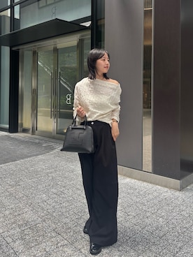 「IACUCCI（イアクッチ）のギブリ MS ALCE（ボストンバッグ、ブラック系）」を使った、ohanaさん（レディース・167cm）の春コーディネート