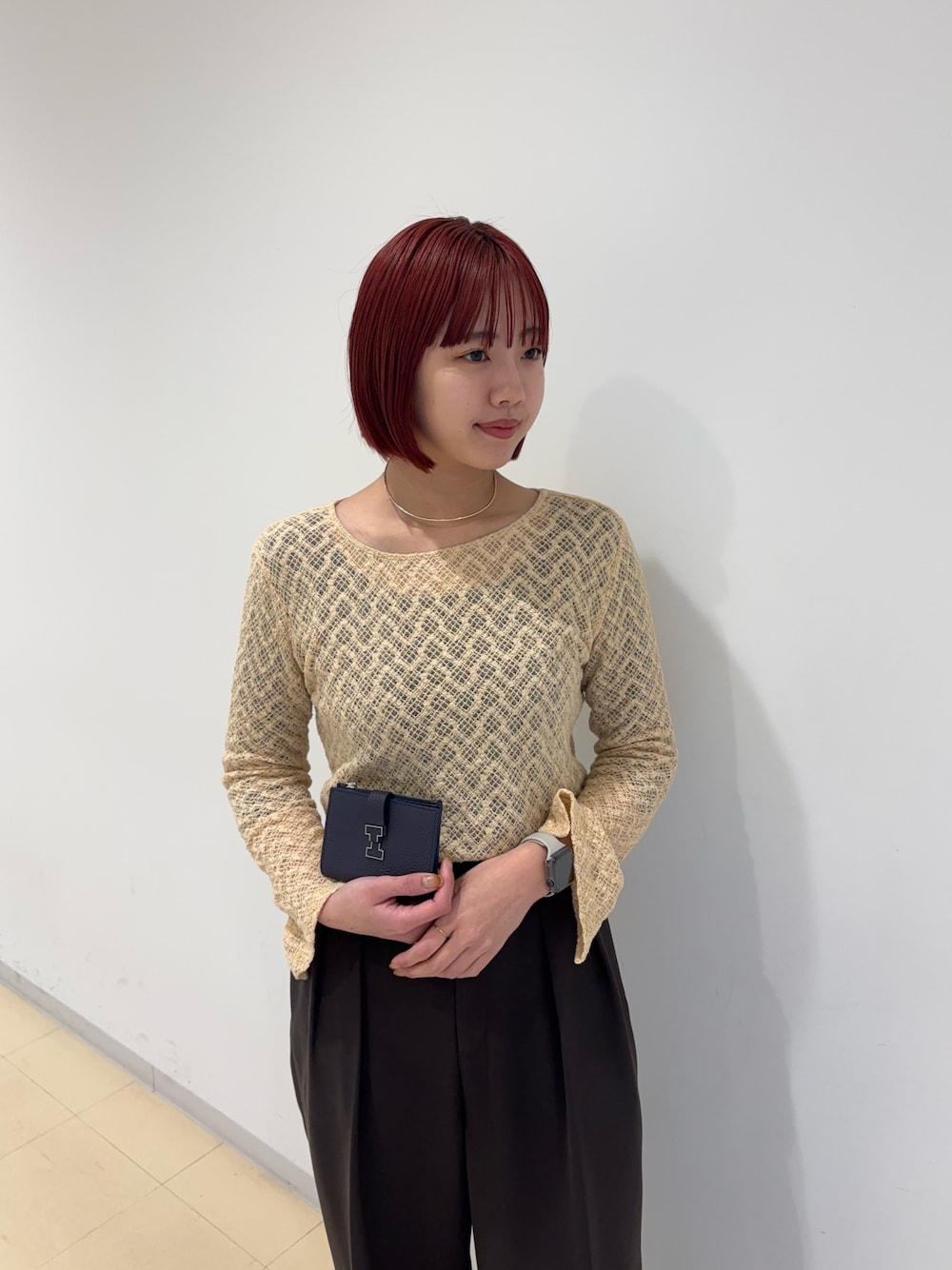 「シアー、シアートップス、春コーデ、春財布、財布、ウォレット、春めき満開コーデ、休日スタイル、オトナ女子、お出かけコーデ」｜「IACUCCIのアバ ハーフウォレット CERVO（財布、ブルー系）」を使った、ohanaさん（レディース・167cm）の春コーディネートの1枚目の写真