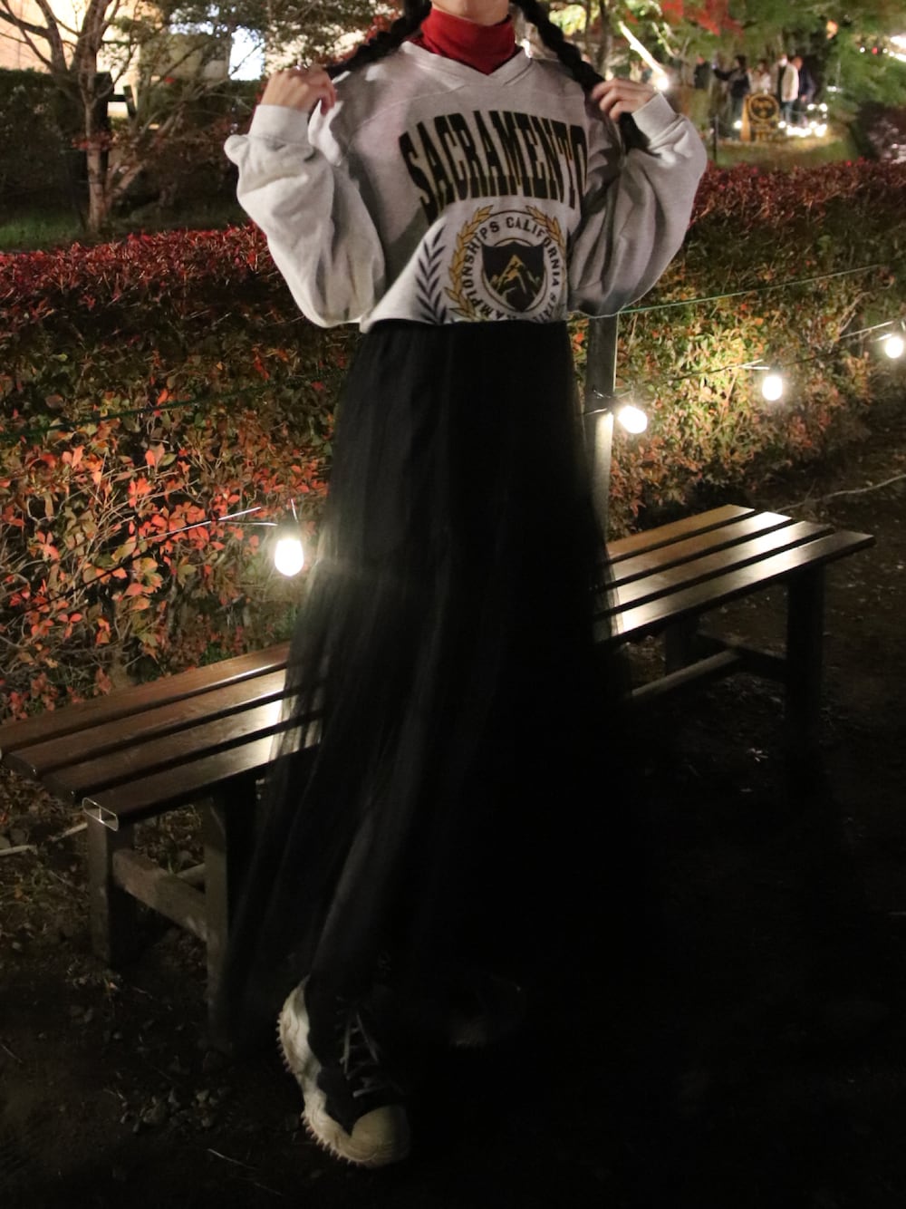 「GUのアイテム（インナーウェア/肌着、レッド系）」を使った、aさん（レディース・158cm）の冬コーディネートの1枚目の写真