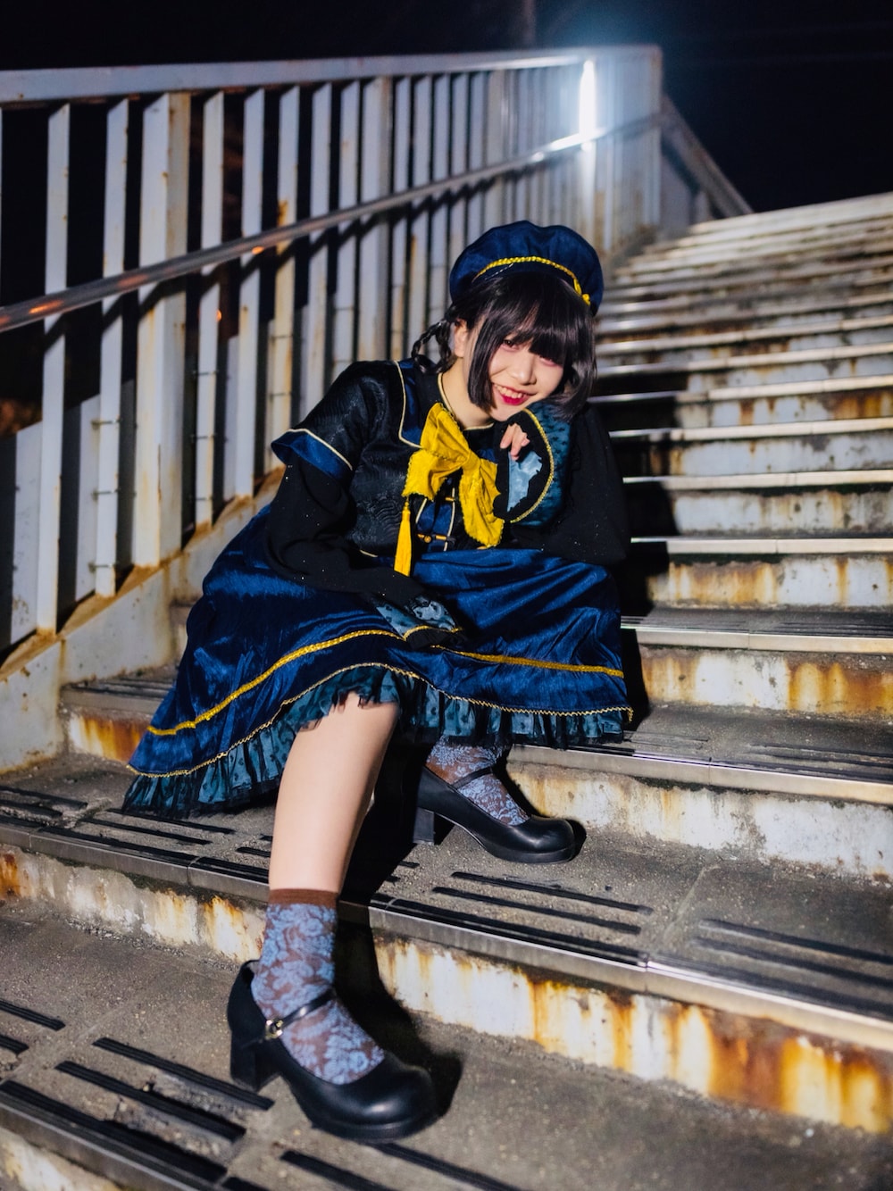 「wearhalloween2021、ハロウィン、コスプレ、キョンシー、中華、Brightlele、Epetice、靴下屋、夢展望」｜「Epeticeのアイテム（ワンピース/ドレス、ブルー系）」を使った、ⁿさん（レディース・157cm）の秋コーディネートの1枚目の写真