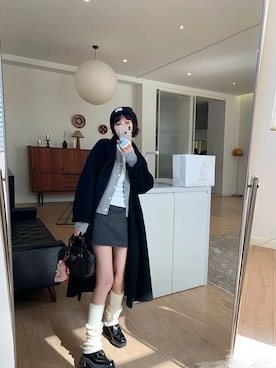 「アイテム（ダッフルコート）」を使った、貓咪薇さん（レディース・162cm）の冬コーディネート