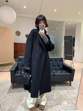 「アイテム（ダッフルコート）」を使った、貓咪薇さん（レディース・162cm）の冬コーディネート