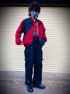 「タックイン」｜「アイテム（ナイロンジャケット）」を使った、hanekibaさん（メンズ・174cm）の秋コーディネート