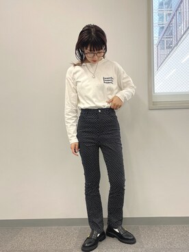 「ドットパンツ」｜jumelleさん（レディース・158cm）の秋コーディネート