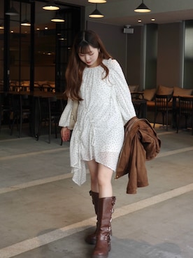 「アイテム（チュニック）」を使った、jumelleさん（レディース・152cm）の秋コーディネート