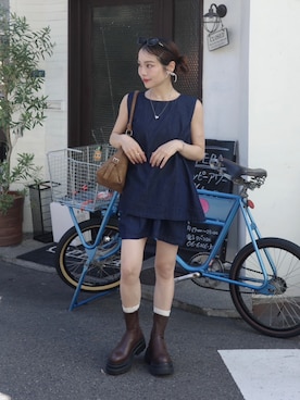 「アイテム（つなぎ/オールインワン）」を使った、jumelleさん（レディース・151cm）の夏コーディネート