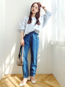 「スエット」｜「アイテム（バレエシューズ）」を使った、jumelleさん（レディース・149cm）の秋コーディネート