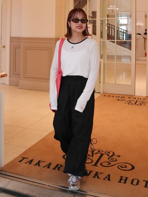 side ribbon pants【低身長~高身長】（カーゴパンツ）｜jumelle