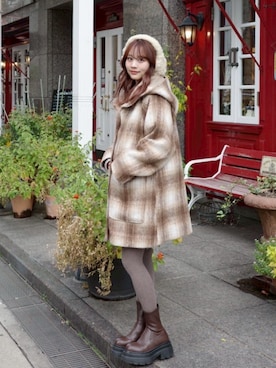 「アイテム（ピーコート、ベージュ系）」を使った、jumelleさん（レディース・149cm）の冬コーディネート