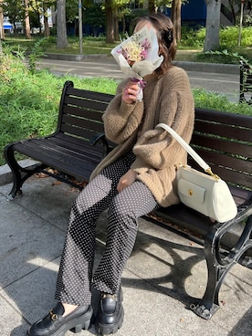 「ドットパンツ」｜jumelleさん（レディース・158cm）の秋コーディネート