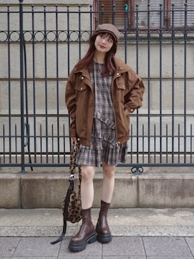 「アイテム（ブルゾン）」を使った、jumelleさん（レディース・149cm）の秋コーディネート