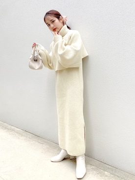 「ノースリーブニット」｜「アイテム（ワンピース/ドレス）」を使った、jumelleさん（レディース・149cm）の秋コーディネート