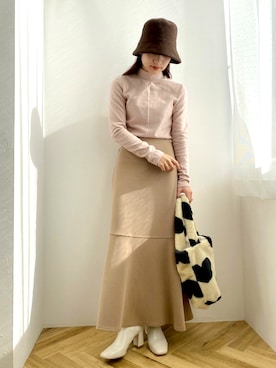 「美シルエット」｜「アイテム（帽子）」を使った、jumelleさん（レディース・149cm）の冬コーディネート