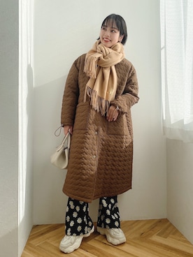 「カシミヤマフラー」｜「アイテム（ジャケット/アウター）」を使った、jumelleさん（レディース・151cm）の冬コーディネート