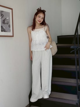 「アイテム（スウェットパンツ）」を使った、jumelleさん（レディース・149cm）の夏コーディネート