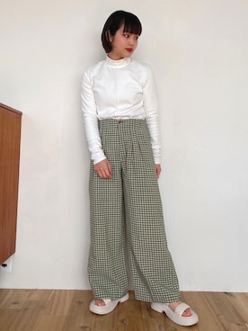 「タートル」｜「アイテム（スラックス）」を使った、jumelleさん（レディース・152cm）の冬コーディネート