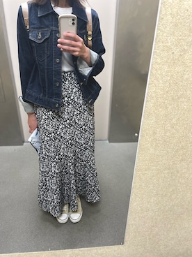 「ごきげんウィーク」｜「アイテム（デニムジャケット）」を使った、くまsanさん（レディース・158cm）の春コーディネート