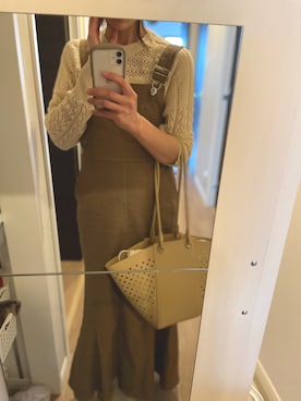 「FUDGEBOYのトラッドスタイル」｜「アイテム（ワンピース/ドレス）」を使った、くまsanさん（レディース・158cm）の春コーディネート
