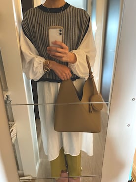 「FUDGEBOYのトラッドスタイル」｜「アイテム（シャツワンピース）」を使った、くまsanさん（レディース・158cm）の春コーディネート