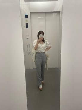 「apres jour（アプレジュール）のアイテム（サンダル）」を使った、Suzuさん（レディース・157cm）の夏コーディネート