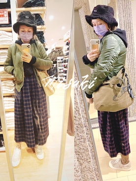 「LOWRYS FARM」｜「アイテム（MA-1）」を使った、misakiagehaさん（レディース・163cm）の冬コーディネート