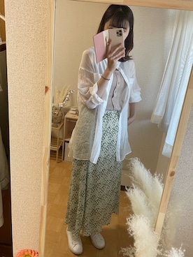 「OZOC（オゾック）のアイテム（スカート）」を使った、mh718さん（レディース・169cm）の夏コーディネート