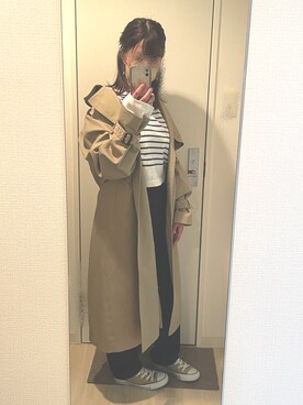 「アイテム（トレンチコート）」を使った、ぴちゃんさん（レディース・156cm・20代）の春コーディネート