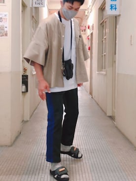 「YSTRDY's TMRRW（イエスタデイズトゥモロー）のアイテム（バッグ）」を使った、wacwac3さん（メンズ・170cm）の夏コーディネート
