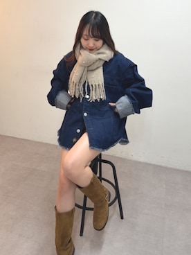 「アイテム（マフラー）」を使った、ちぴさん（レディース・158cm・20代）の秋コーディネート