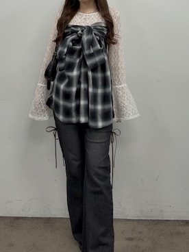 「アイテム（デニムパンツ）」を使った、ちぴさん（レディース・158cm・20代）の夏コーディネート