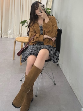 「アイテム（ブルゾン）」を使った、ちぴさん（レディース・158cm・20代）の秋コーディネート