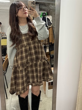 「アイテム（スウェット）」を使った、ちぴさん（レディース・158cm）の秋コーディネート