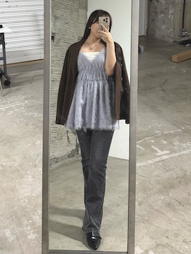 「秋先取りコーデ」｜「アイテム（ジャケット/アウター）」を使った、ちぴさん（レディース・158cm）の夏コーディネート