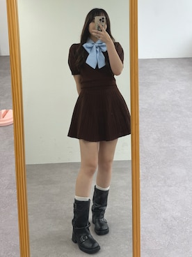 「ニットワンピース」｜ちぴさん（レディース・158cm）の夏コーディネート