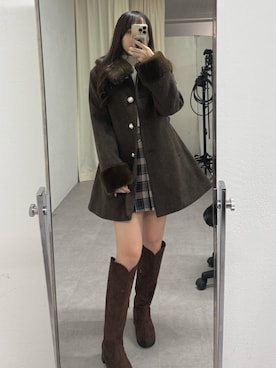 「アイテム（その他アウター）」を使った、ちぴさん（レディース・158cm）の秋コーディネート