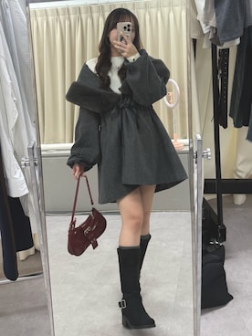 「アイテム（ノーカラーコート）」を使った、ちぴさん（レディース・158cm）の秋コーディネート