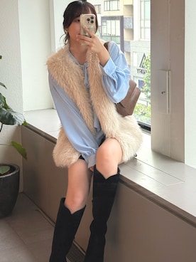 「ロングブーツ」｜ちぴさん（レディース・158cm・20代）の夏コーディネート