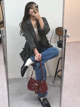 「アイテム（テーラードジャケット、その他）」を使った、ちぴさん（レディース・158cm）の秋コーディネート