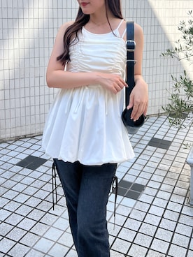 「フレアデニム」｜ちぴさん（レディース・158cm・20代）の夏コーディネート