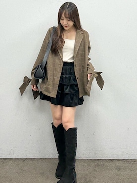 「アイテム（テーラードジャケット）」を使った、ちぴさん（レディース・158cm・20代）の秋コーディネート