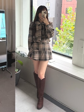 「ロングブーツ」｜ちぴさん（レディース・158cm・20代）の夏コーディネート